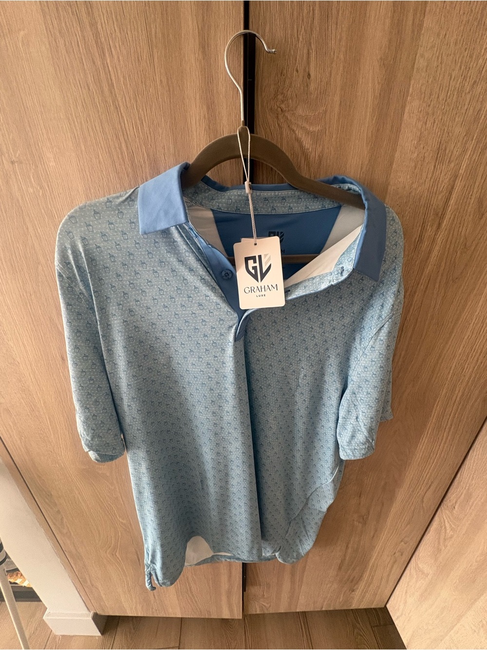 Graham Light Blue Men's Polo Golf Shirt